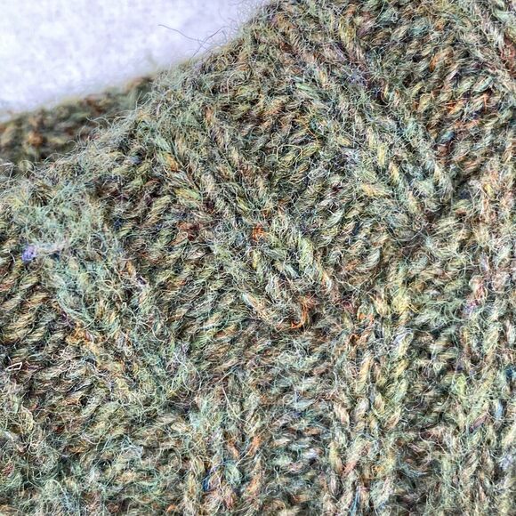 Army Commander Sweater Men M Wool Ribbed Elbow Shoulder Patch Military Green Vtg - Picture 5 of 13